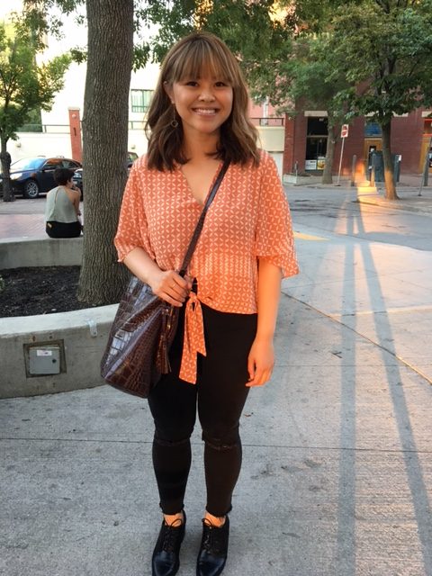 Ira looking orange in downtown Winnipeg