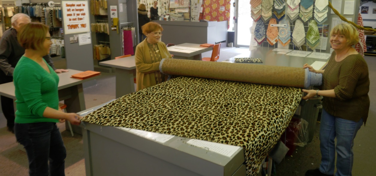 buying leopard print velour at Designer fabrics in Toronto