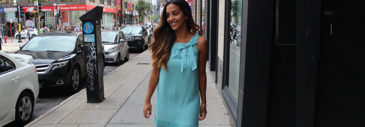 featured image in Montreal blue coral dress for boyfriend
